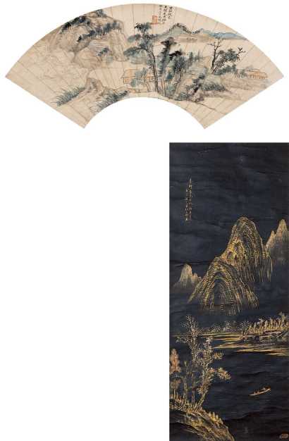 吴湖帆 林克明 癸酉（1933）年作 擬倪云林山水 山水 立轴